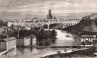 Albi - Languedoc-Roussillon-Midi-Pyrenee - kaiverrus V.A. Malt-Brownin kirjaan "La France illustrée: maantiede, historia, tilastohallinto". 1884 tekijältä French School