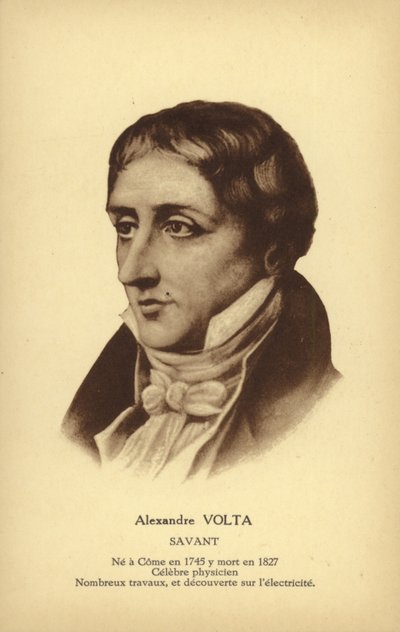 Alessandro Volta (1745-1827), italialainen fyysikko (litografia) tekijältä French School