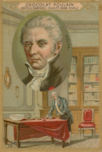 Alessandro Volta, Chocolat Poulain -kauppakortti tekijältä French School