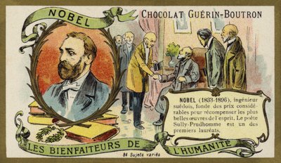 Alfred Nobel, ruotsalainen kemisti ja teollisuusmies (chromolitho) tekijältä French School