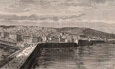 Alger - Alger - Algerie - kaiverrus "La France illustree: maantiede, historia, hallintotilastot" V.A. Maltaanruskea. 1884 tekijältä French School