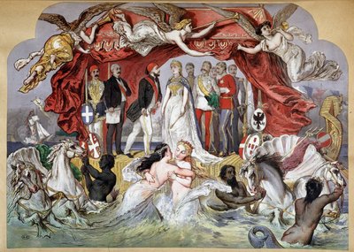 Allegoria Suezin kanavan avajaisista 17.11.1869 tekijältä French School