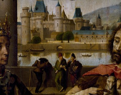 Pariisin parlamentin alttaritaulu, Louvren ja Seinen yksityiskohta tekijältä French School