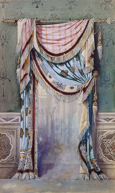 Sisustus verhosuunnittelulla, n. 1880 tekijältä French School