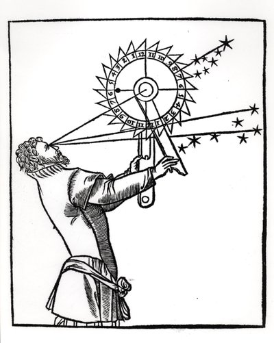 Astrolaabi, kuvitus Petrus Apianuksen (1495-1552) Cosmographiasta, julkaissut Pariisissa Vivant Gualtherot, 1551 Vivant tekijältä French School