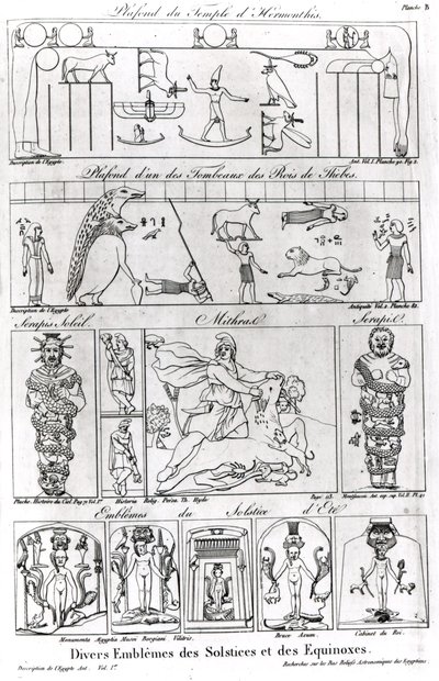 Muinaisen Egyptin ja Persian uskonnolliset ja tähtitieteelliset kuvat ja symbolit tekijältä French School