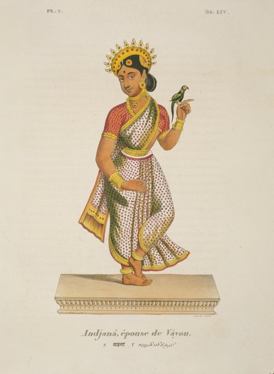 Andjana, Vayun vaimo, C. de Motten kaiverrus (1785-1836) tekijältä French School
