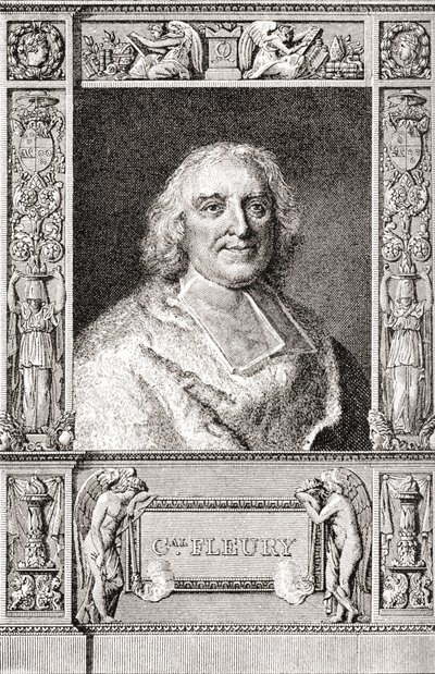 André-Hercule de Fleury, Fréjusin piispa, 1653 1743. Ranskalainen kardinaali ja Ludvig XV:n pääministeri. Les Heures Libres, julkaistu 1908. tekijältä French School