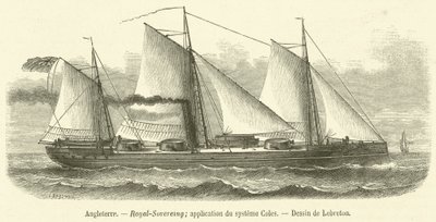 Angleterre, Royal-Sovereign, sovellus du systeme Coles (kaiverrus) tekijältä French School