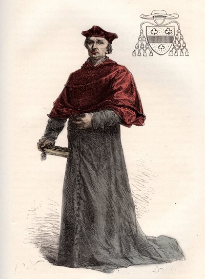 Antoine Duprat, kardinaali legaatti francais (1463-1535) - kardinaali Antoine Duprat (1463-1535) - kaiverrus kirjasta "" Ranskan historia kerrottiin lapsenlapsilleni"" - kirjoittanut Francois Guizot - 1872-1876 tekijältä French School