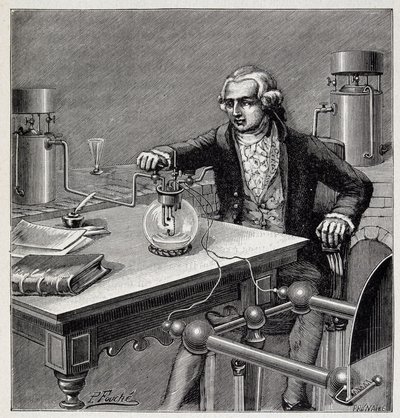 Antoine Laurent de Lavoisier (1743-1794) johti koetta – Emile Desbeaux