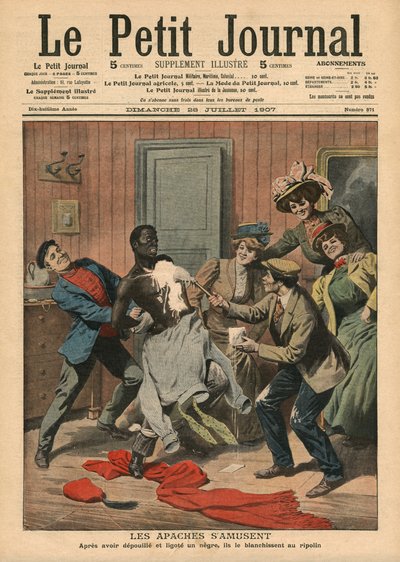 Apassit pitävät hauskaa, kuvitus "Le Petit Journalista", liitekuva, 28. heinäkuuta 1907 tekijältä French School