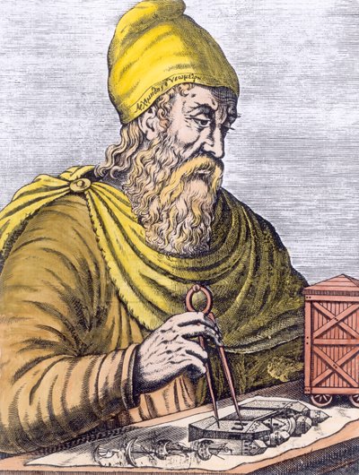 Archimedes (287-212 eKr.) (myöhempi väritys) tekijältä French School