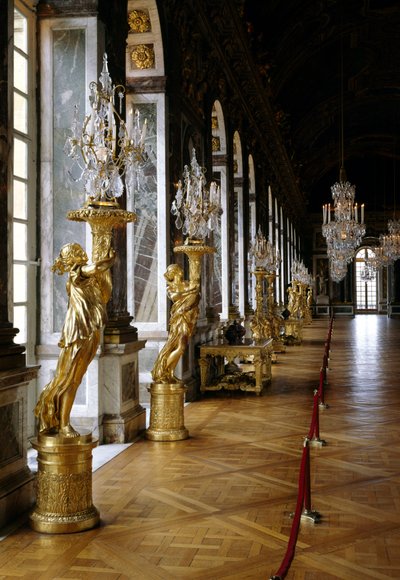 Arkkitehtuuri: näkymä kunnostetusta jäägalleriaan. Versailles. Muse du Chateau tekijältä French School