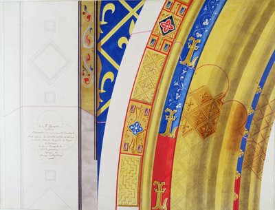 Muistomerkin arkisto pääalttarin yläpuolella Sainte-Chapellessa, Pariisissa tekijältä French School