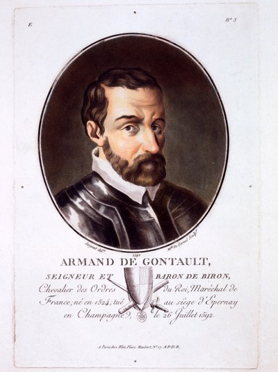 Armand de Gontaut teoksesta Muotokuvat suurista miehistä, maineikkaista naisista ja ikimuistoisista Ranskan kohteista, julkaistu 1787-92 tekijältä French School