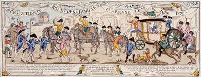 Kuninkaan ja hänen perheensä pidätys Varennesissa 22. kesäkuuta 1791 tekijältä French School