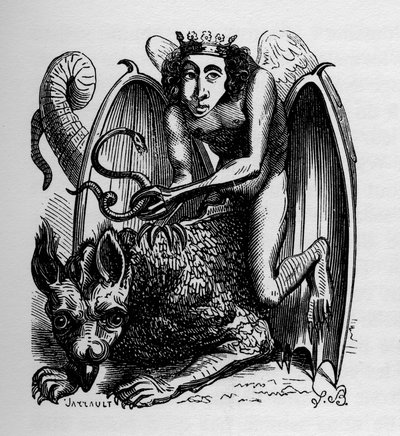 Astaroth - kuvitus Jacques Albin Simon Collin de Plancyn "Infernal Dictionarysta" tekijältä French School