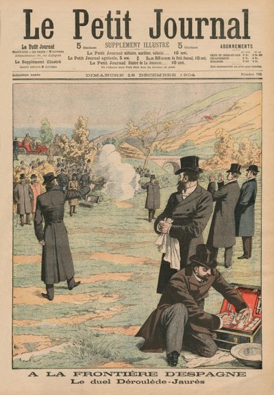 Espanjan rajalla, kaksintaistelu Paul Derouleden ja Jean Jauresin välillä, kuva Le Petit Journalista, Supplement illustre, 18. joulukuuta 1904 tekijältä French School