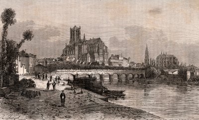 Auxerre - Bourgogne-Franche-Comte - kaiverrus V.A. Malt-Brownin kirjaan "La France illustrée: maantiede, historia, tilastohallinto". 1884 tekijältä French School