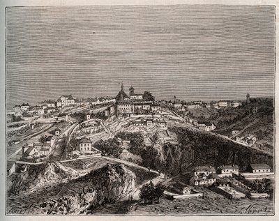 Avallon - Bourgogne-Franche-Comte - kaiverrus V.A. Malt-Brownin kirjaan "La France illustrée: maantiede, historia, tilastohallinto". 1884 tekijältä French School
