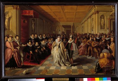 Bal antoi Louvrelle Henri III:n ja Katariina de Mediciksen (Caterina de Medici) läsnäollessa Annen, Joyeusen herttuan ja Marguerite de Lorraine Vaudemontin (kuningatar Louisen sisaren) avioliiton 24. syyskuuta 1581. tekijältä French School