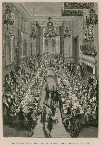 Juhlatilaisuus Espanjan suurlähetystössä Pariisissa; Scotinin jälkeen, 1707 tekijältä French School