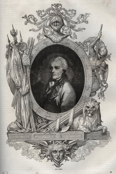 Paroni Joseph Alvinczi (Alvinczy von Borberek) (1735-1810) Itävallan kenraali - - Maurice La Charestin uusi kansallinen tietosanakirja - 1870 - tekijältä French School