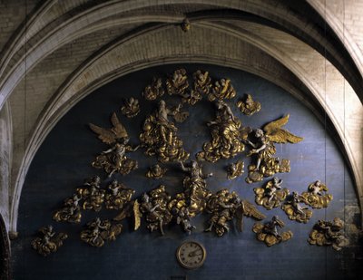 Barokkiarkkitehtuuri: sisustus (1600-luku). Wall of Our Lady of the Angels -kirkon laivan takaosassa (Our Lady of the Angels). L