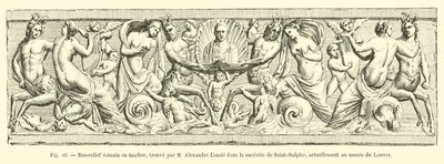 M Alexandre Lenoir löysi roomalaisen marmorisen bareljeefin Saint-Sulpicen sakristista, tällä hetkellä Louvre-museossa tekijältä French School