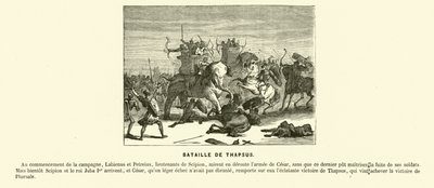 Thapsuksen taistelu, Pohjois-Afrikka, Caesarin sisällissota, 46 eKr. (kaiverrus) tekijältä French School