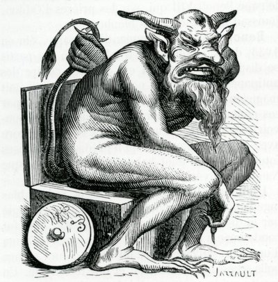 Belphegor, kuva Jacques Albin Simon Collin de Plancyn sanakirjasta Infernal, 1863 tekijältä French School