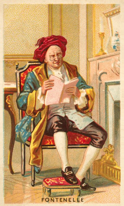 Bernard le Bovier de Fontenelle, ranskalainen kirjailija (chromolitho) tekijältä French School
