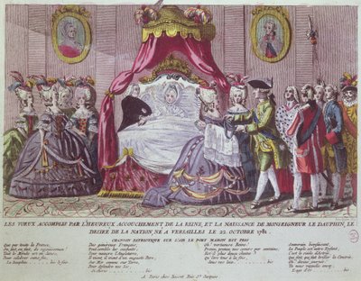 Suuren Dauphinin syntymä, Louis Joseph (1781-1789) (värikaiverrus) tekijältä French School