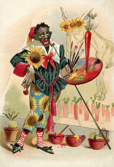 Musta taiteilija (chromolitho) tekijältä French School