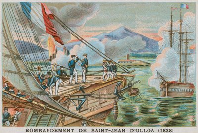 Ranskalaiset pommittivat San Juan de Uluaa Meksikossa vuonna 1838 tekijältä French School