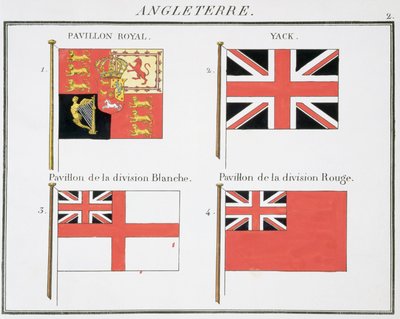 British Maritime Flags, ranskalaisesta lippukirjasta, n. 1819 tekijältä French School
