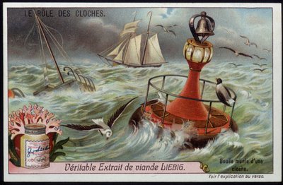 Poiju kellolla varoittaa veneitä - Liebig kromo tekijältä French School