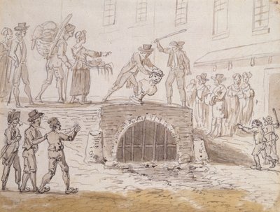 Viemäriin heitetty Maratin rintakuva, 5. helmikuuta 1795 (akvarelli paperille) tekijältä French School