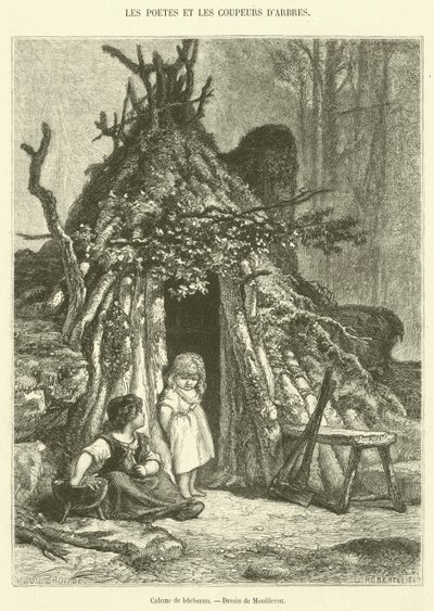 Metsäkärjän kota (kaiverrus) tekijältä French School
