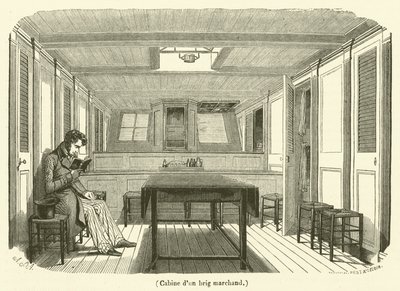 Kauppalaivan hytti (kaiverrus) tekijältä French School