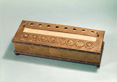 Blaise Pascalin (1623-62) keksimä laskukone (puu ja metalli) tekijältä French School