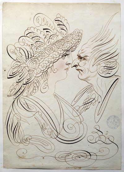 Kalligrafia: Bernard de Parisin muotokuvia noin vuodelta 1780. tekijältä French School