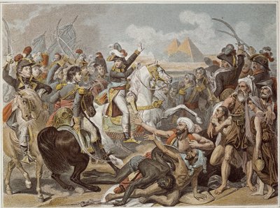 Egyptin kampanja (retkikunta) (1798-1801): Napoleon pyramidien taistelussa (21. heinäkuuta tekijältä French School