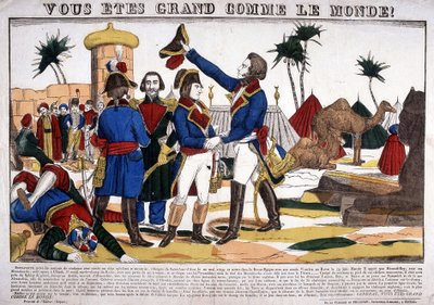 Egyptin kampanja (retkikunta) (1798-1801), jota johti Napoleon Bonaparte vuonna 1799. Kuva Epinalista tekijältä French School