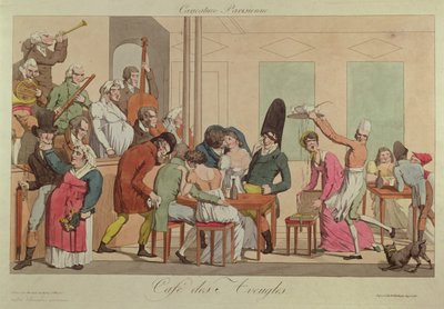 Karikatyyri Cafe des Aveuglesista, noin 1800 tekijältä French School