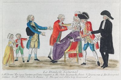 Karikatyyri kirkon omaisuuden kansallistamisesta Ranskassa Ranskan vallankumouksen aikana, 1792 tekijältä French School
