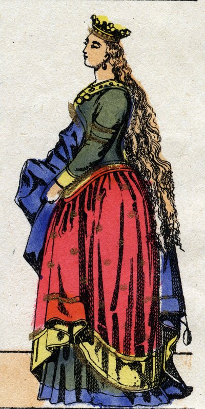 Karolingien dynastia: Judith of Baviere (805-843) muotokuva Ludvig I:n frangivaimosta, jota kutsuttiin hurskaaksi tai "" Debonnaireksi"" (778-840). Epinaalikuvaus 1800-luvun lopulta. Yksityinen kokoelma. tekijältä French School