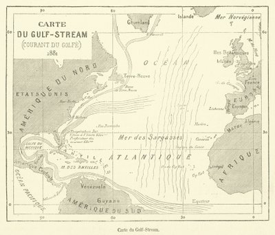 Carte du Gulf-Stream (kaiverrus) tekijältä French School