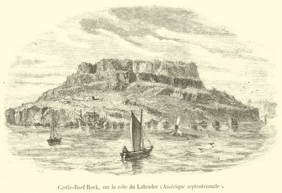Castle-Reef Rock, Labradorin rannikolla, Pohjois-Amerikassa (kaiverrus) tekijältä French School